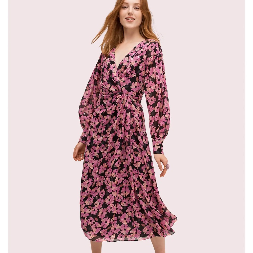 Kate Spade Wallflower Chiffon Midi Dress